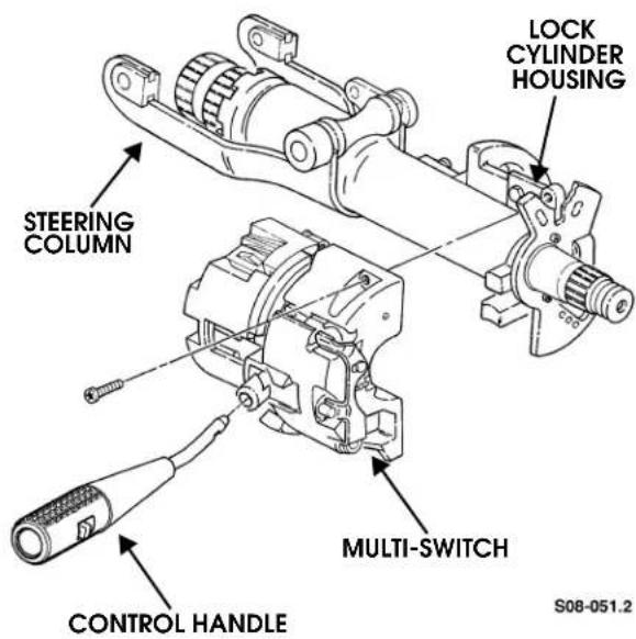 STEERING COLUMN LOCK CYLINDER HOUSING MULTI-SWITCH CONTROL HANDLE S08-051.2