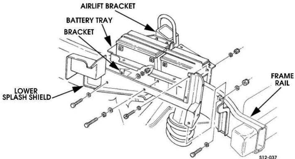 AIRLIFT BRACKET BATTERY TRAY BRACKET LOWER SPLASH SHIELD FRAME RAIL S12-037