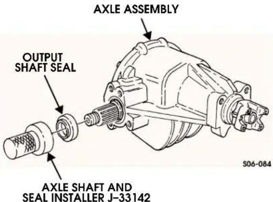 AXLE ASSEMBLY OUTPUT SHAFT SEAL AXLE SHAFT AND SEAL INSTALLER J-33142 S06-084