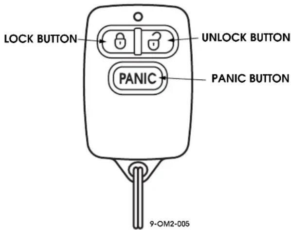LOCK BUTTON UNLOCK BUTTON PANIC PANIC BUTTON 9-OM2-005