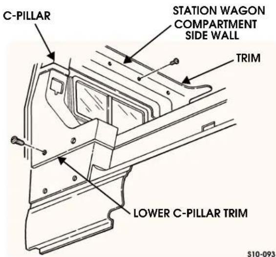 C-PILLAR STATION WAGON COMPARTMENT SIDE WALL TRIM LOWER C-PILLAR TRIM S10-093