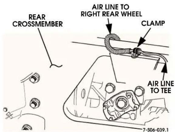 REAR CROSSMEMBER AIR LINE TO RIGHT REAR WHEEL CLAMP AIR LINE TO TEE 7-S06-039.1