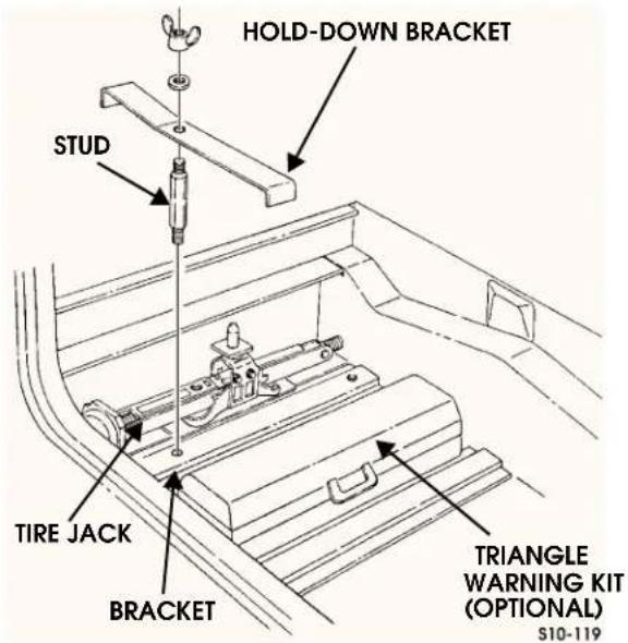 HOLD-DOWN BRACKET STUD TIRE JACK BRACKET TRIANGLE WARNING KIT (OPTIONAL) S10-119