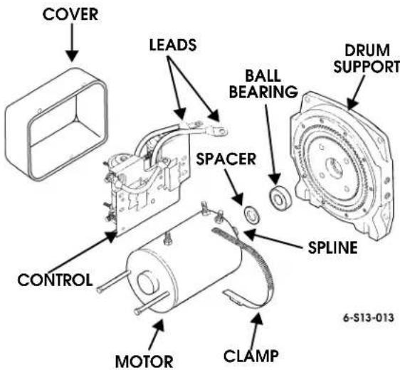 COVER LEADS BALL BEARING DRUM SUPPORT SPACER SPLINE CONTROL MOTOR CLAMP 6-S13-013