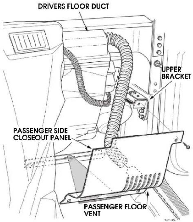 DRIVERS FLOOR DUCT UPPER BRACKET PASSenger SIDE CLOSEOUT PANEL PASSenger FLOOR VENT