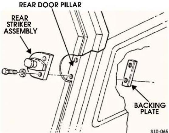 REAR DOOR PILLAR REAR STRIKER ASSEMBLY BACKING PLATE S10-065