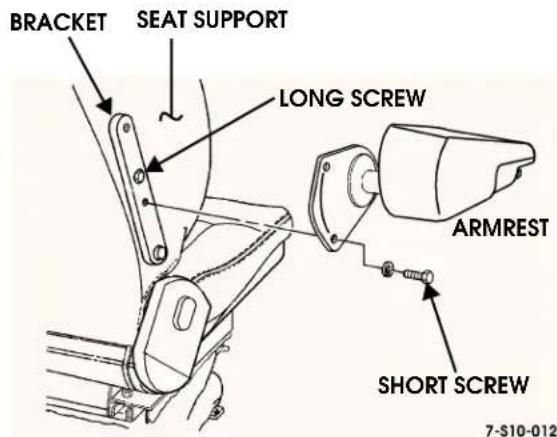 BRACKET SEAT SUPPORT LONG SCREW ARMREST SHORT SCREW 7-S10-012