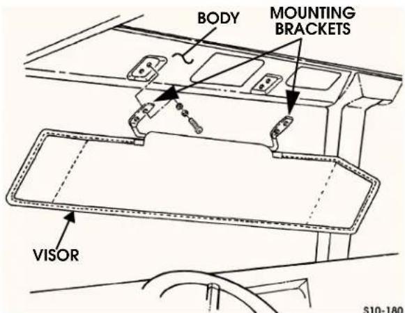 BODY MOUNTING BRACKETS VISOR $10-180