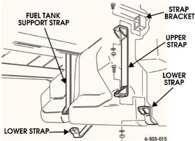FUEL TANK SUPPORT STRAP STRAP BRACKET UPPER STRAP LOWER STRAP LOWER STRAP 6-S03-015