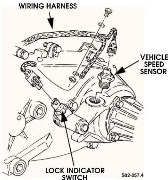 WIRING HARNESS VEHICLE SPEED SENSOR LOCK INDICATOR SWITCH S02-257.4