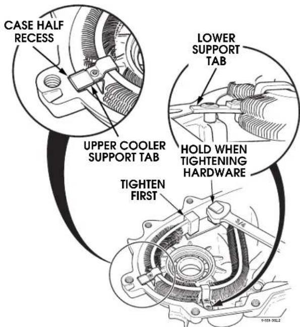 CASE HALF RECESS UPPER COOLER SUPPORT TAB TIGHTEN FIRST LOWER SUPPORT TAB HOLD WHEN TIGHTENING HARDWARE 9-123-2022