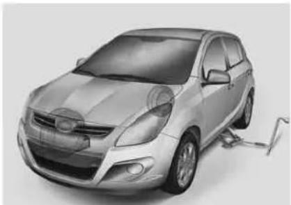 HYUNDAI i20 (2008) - Retirer et ranger la roue de sec- ours - 2