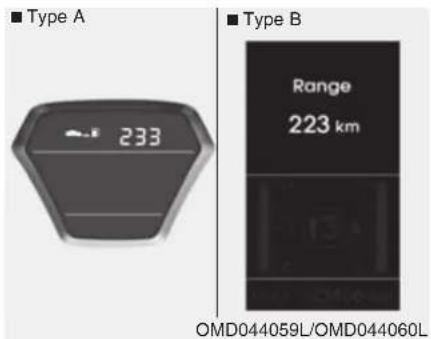 ■ Type A 233 ■ Type B Range 223 km OMD044059L/OMD044060L