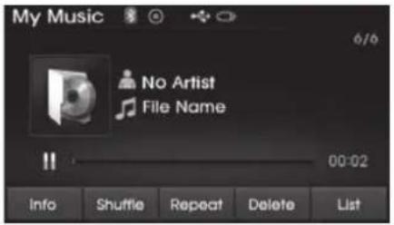 HYUNDAI Elantra (2014) - Utilisation du mode My Music (Ma Musique) - 1