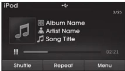 iPod Album Name Artist Name Song Title 02:21 Shuffle Repeat Menu