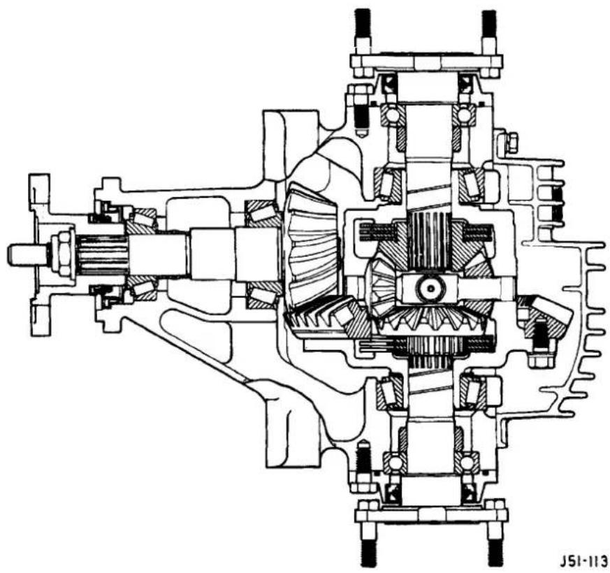 Technical cross-sectional diagram of a mechanical transmission system (no text or labels)
