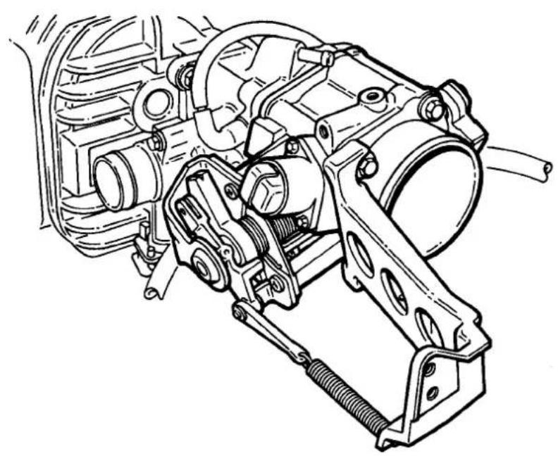 Technical line drawing of a mechanical assembly with gears and housing (no text or symbols)
