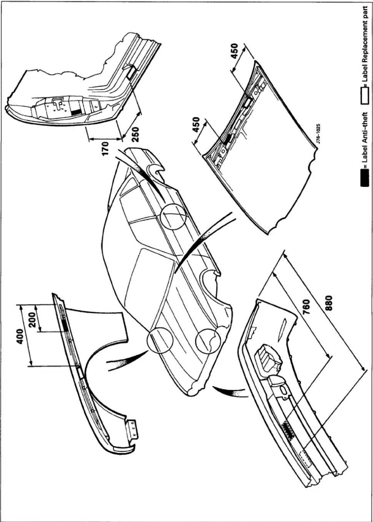 170 250 450 450 J76-1025 400 200 760 880 Label Anti-theft Label Replacement part