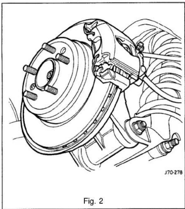 Technical line drawing of a car brake assembly with no visible text or symbols