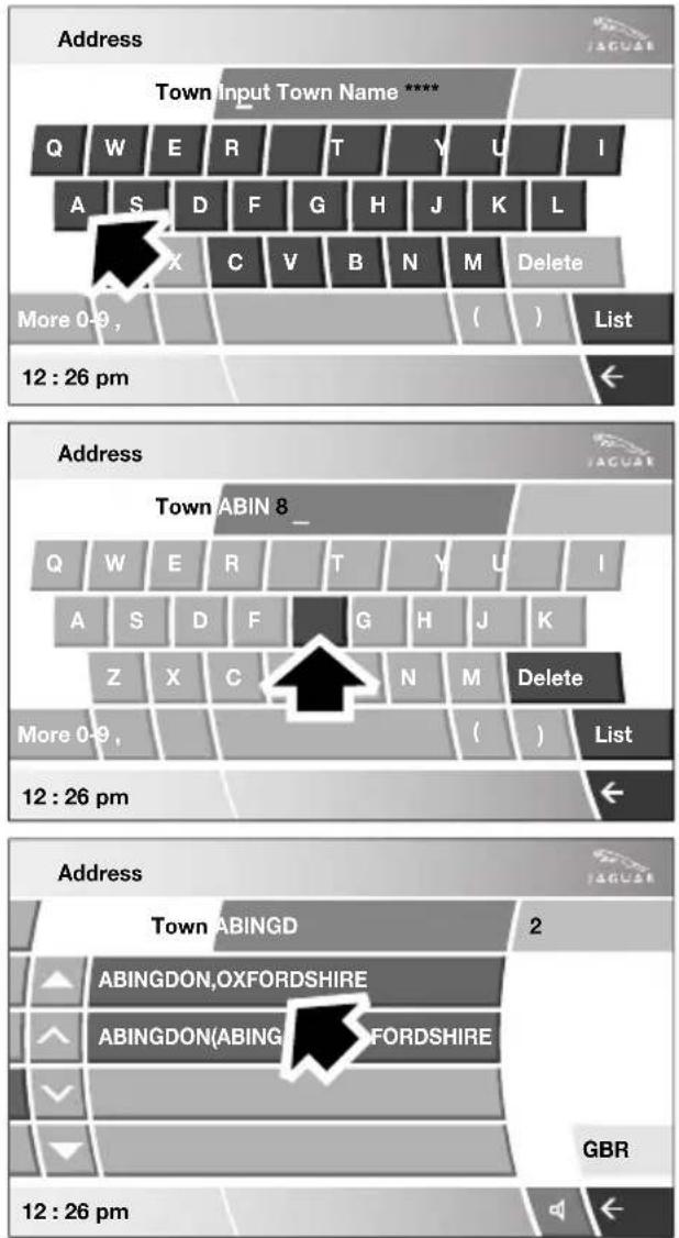 Address Town Input Town Name **** Q W E R T Y U I A S D F G H J K L X C V B N M Delete More 0-9 , ( ) List 12 : 26 pm Address Town ABIN 8_ Q W E R T Y U I A S D F G H J K Z X C N M Delete More 0-9 , ( ) List 12 : 26 pm Address Town ABINGD 2 ABINGDON,OXFORDSHIRE ABINGDON(ABINGD)FORDSHIRE GBR 12 : 26 pm