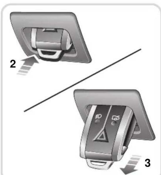 Diagram showing car seatbelt switch mechanism with labeled parts and directional arrows