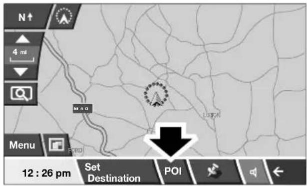 N↑ 4 ml M 5.0 LISTIN Menu FORO 12 : 26 pm Set Destination POI