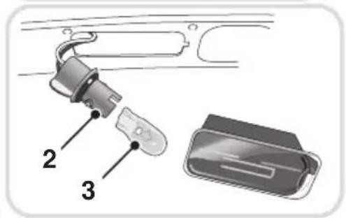 Diagram showing a mechanical device with labeled parts 2 and 3, likely illustrating a component or assembly.