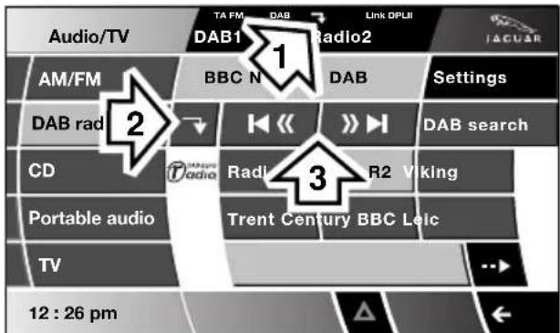 Audio/TV TA FM DAB Link DPLII DAB1 Radio2 AM/FM BBC N DAB Settings DAB rad 2 DAB search CD Radio R2 Viking Portable audio Trent Century BBC Leic TV 12 : 26 pm