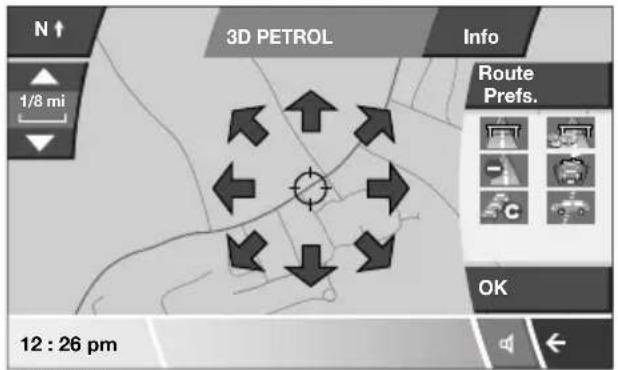 N ↑ 1/8 mi 3D PETROL Info Route Prefs. OK 12 : 26 pm