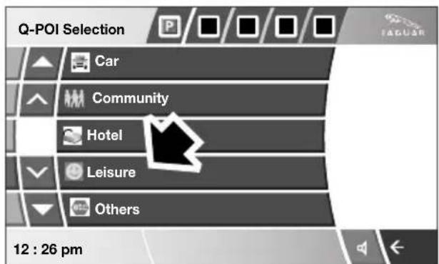 Q-POI Selection Car Community Hotel Leisure Others 12 : 26 pm