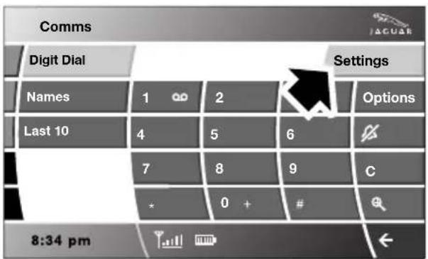 Comms Digit Dial Settings Names 1 2 Options Last 10 4 5 6 7 8 9 C * 0 + # # 8:34 pm
