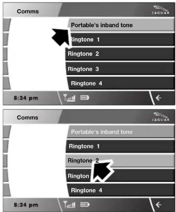 Comms Portable's inband tone Ringtone 1 Ringtone 2 Ringtone 3 Ringtone 4 8:34 pm Comms Portable's inband tone Ringtone 1 Ringtone 2 Ringtone Ringtone 4 8:34 pm