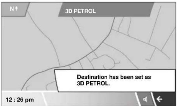 N↑ 3D PETROL Destination has been set as 3D PETROL. 12 : 26 pm
