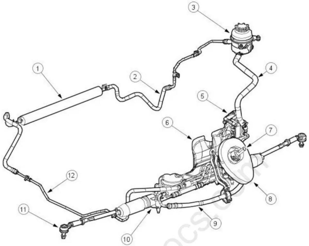 Technical diagram of a mechanical assembly with numbered components for identification