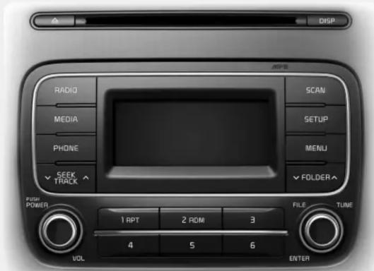 DISP RADIO MEDIA PHONE SEEK TRACK MACS SCAN SETUP MENU FOLDER PUSH POWER 1 APT 2 ROM 3 4 5 6 VOL FILE TUNE ENTER