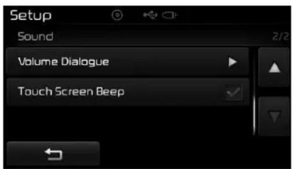 Setup Sound Volume Dialogue Touch Screen Beep