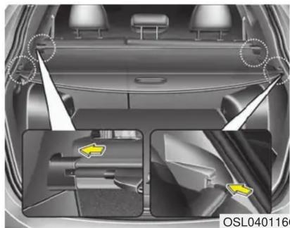 KIA Sportage (2013) - Couvre-bagages de sécurité (si équipé) - 1