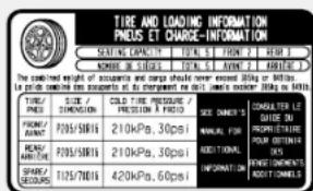 TIRE AND LOADING INFORMATION PNEUS ET CHARGE-INFORMATION SEATING CAPACITY TOTAL 5 PHIN 2 REF 1 NUMBER OF STAGES TOTAL 5 AVENT 2 ARRIVE 3 The combined weight of accounts and capacity should never exceed 80kg or 90kg. In the order to assume all accounts at the current limit, we will be greater than 30…
