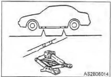 Diagram showing a car on a road with a vehicle below, no text or symbols present