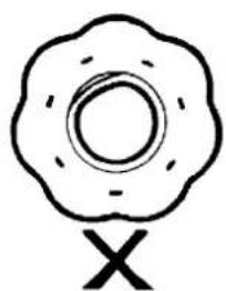 Simple line drawing of a flower with a cross below it (no text or symbols)