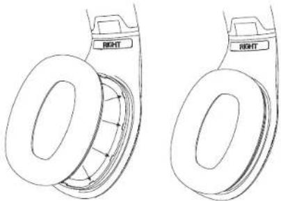 Technical line drawing of two mechanical components with labeled 'RIGHT' buttons, no text or symbols present