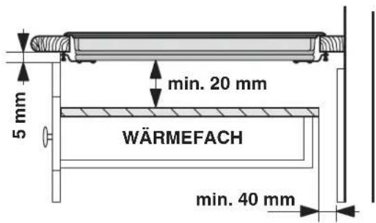 5 mm min. 20 mm WÄRMEFACH min. 40 mm