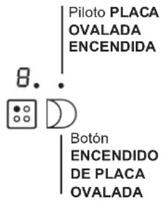 Piloto PLACA OVALADA ENCENDIDA 8.0 Botón ENCENDIDO DE PLACA OVALADA