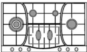 Diagram of a mechanical or electrical component with labeled positions and circular features on a grid background