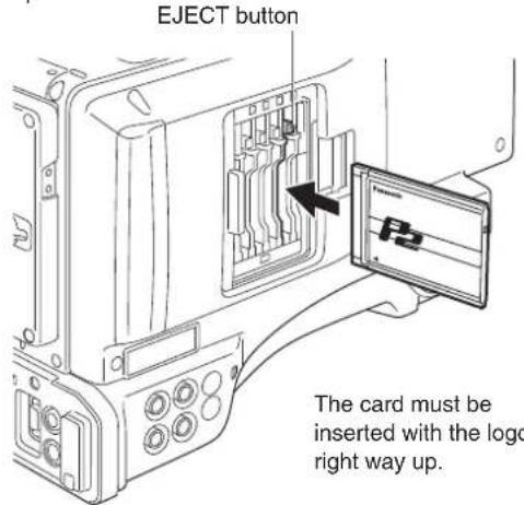 EJECT button The card must be inserted with the logo right way up.