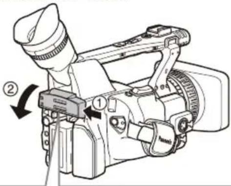 Diagram of a DSLR camera with labeled parts and directional arrows indicating motion or adjustment.