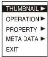PANASONIC AG-HPX170P - Push the Operation lever in the ▲ or ▼ direction to select THUMBNAIL and press it (or push it in the ▶ direction) again. - 1