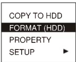 COPY TO HDD FORMAT (HDD) PROPERTY SETUP