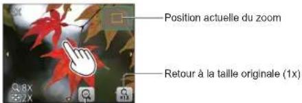 Position actuelle du zoom Retour à la taille originale (1x)