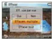 PANASONIC Lumix DMC-TZ22 - Utilisez la touche de curseur pour sélectionner [Effacem. multiple]/[Effacer tout], puis appuyez sur [MENU/SET] - 1